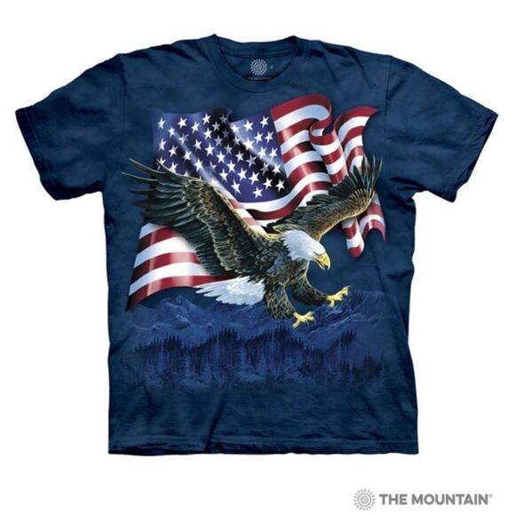 The Mountain Eagle USA Flag T-Shirt Size Large - Picture 1 of 7